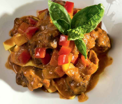 Rezept: Paprika-Mix mit Lammfilet